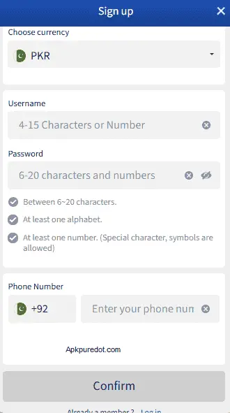 mostplay game pakistan sign up page